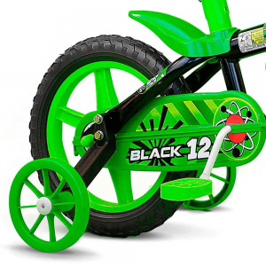 Bicicleta Infantil Nathor Black Verde com Preto Aro 12