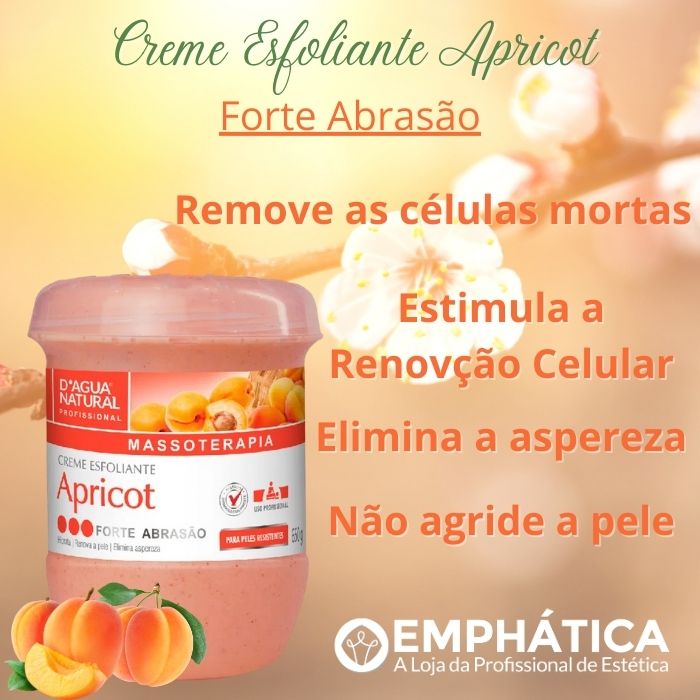 Creme Esfoliante Apricot - Forte Abrasão - 650g (D`Água Natural) - Emphática