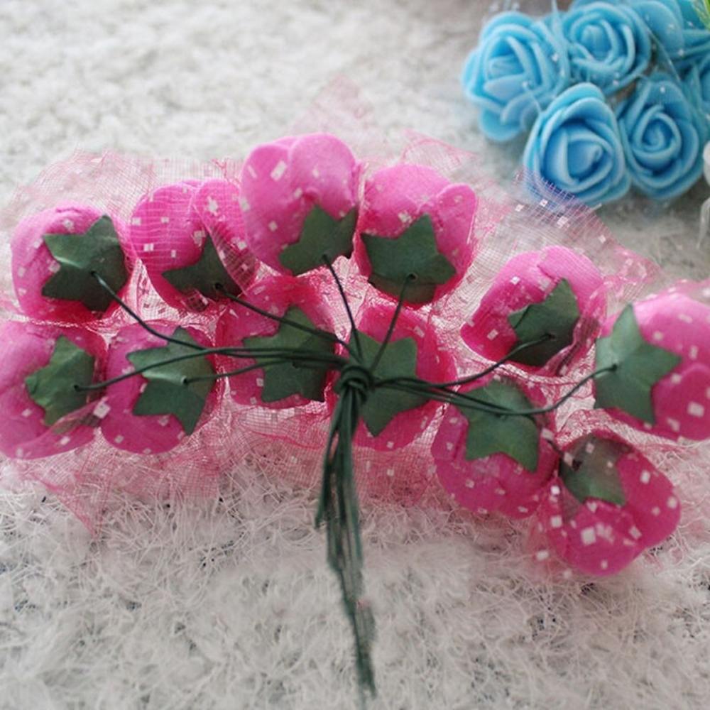 Mini Arranjo Flores Rosas E.V.A pacote com 144 unidades c/ Tule  - Emphática