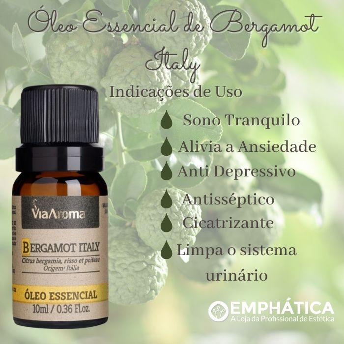 Óleo Essencial 100% Natural 10ml - Bergamot Italy (Via Aroma)  - Emphática