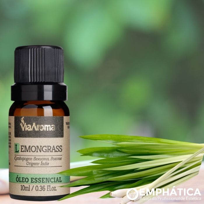 Óleo Essencial 100% Natural 10ml - Lemongrass (Via Aroma) - Emphática