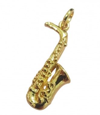 Pingente Folheado com 10 Milésimos de Ouro Saxofone
