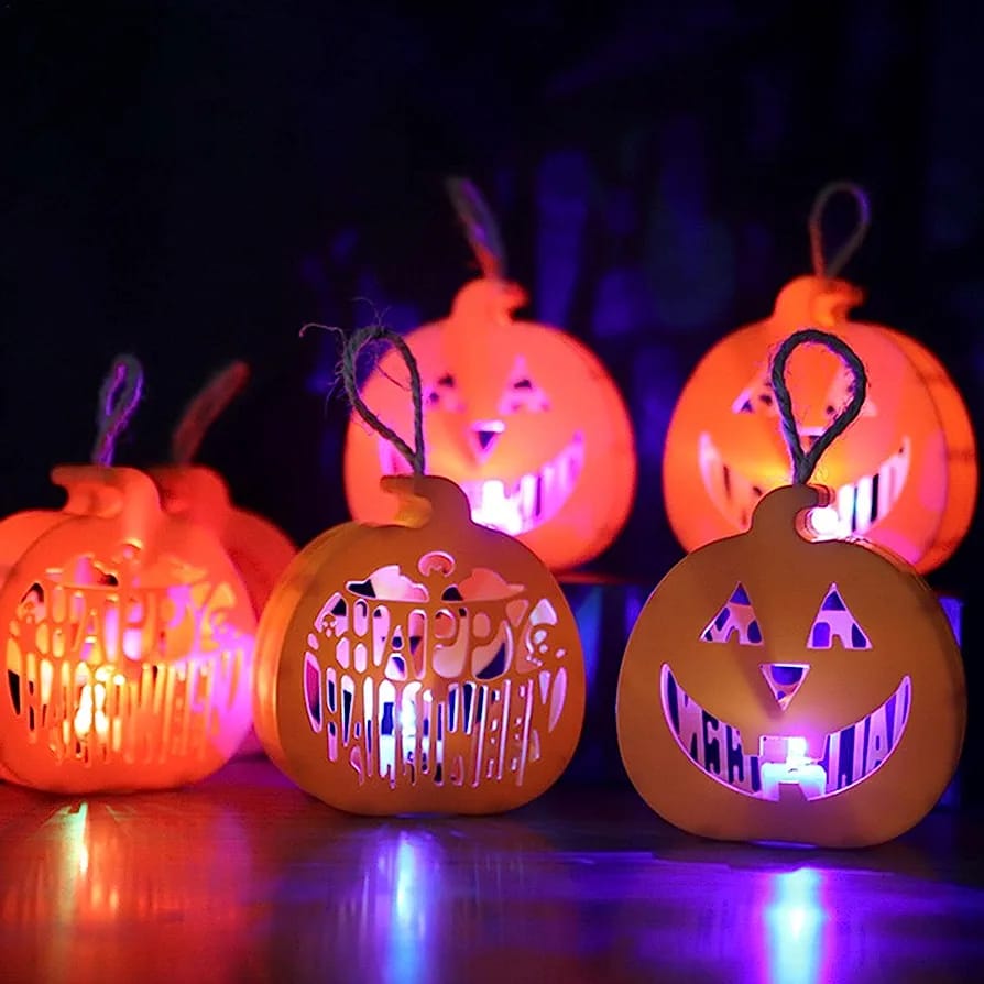 Lanterna De Mão Halloween - Abóbora com Luzes