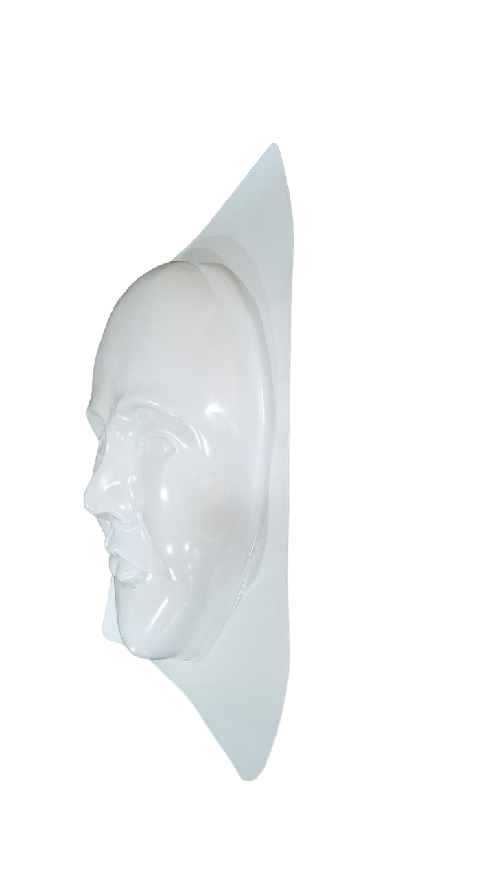 Mascara Decorativa Grande Rosto Branco Carnaval 72x52x17 Cm