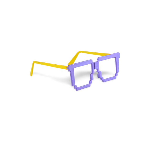 Óculos Pct Com 10 Plástico Colorido Quadrado