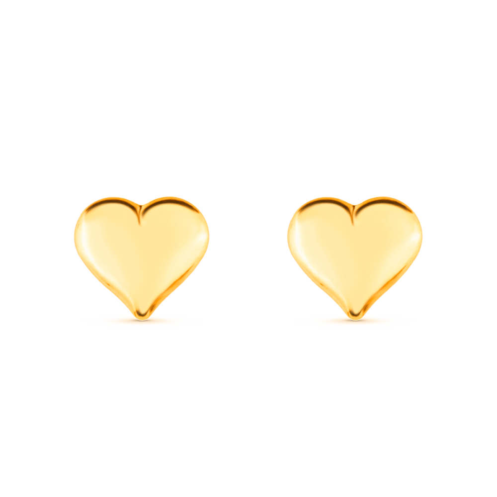 Brinco de Coração Dourado Pequeno Banhado a Ouro 18k