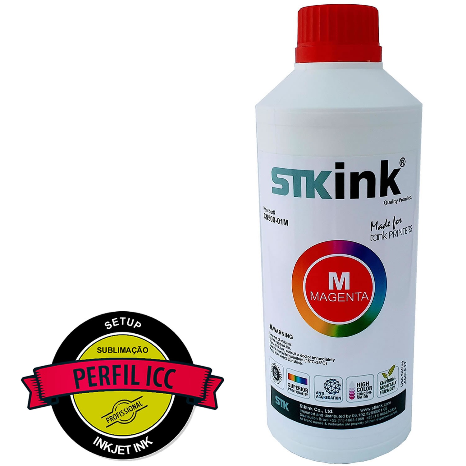 3 Litros Tinta Sublimática Digital STK Kit Colorido 3 Cores com perfil ICC 