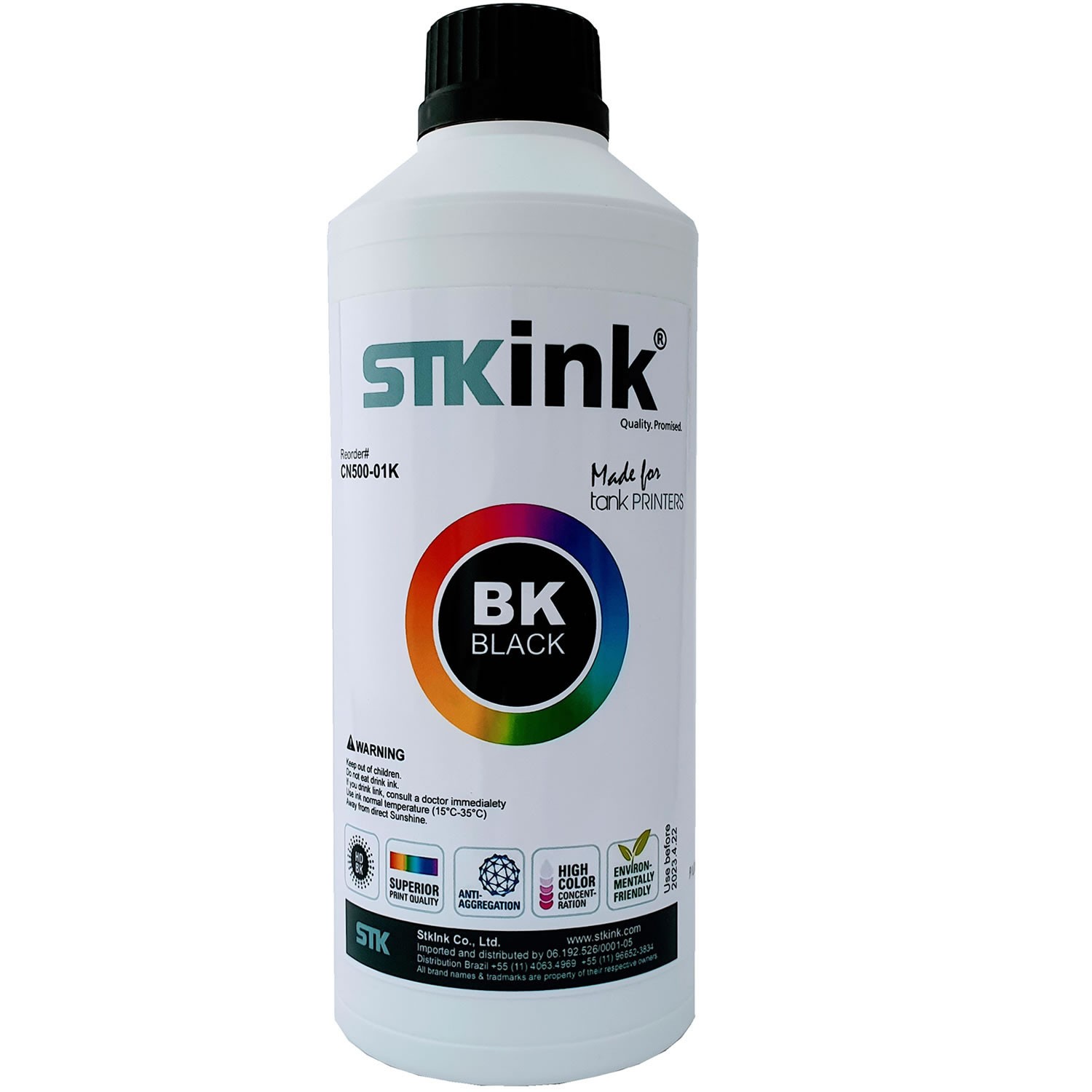 5 Litros Black Tinta STK T544 L3110 L3150 L5190 para Ecotank Epson 