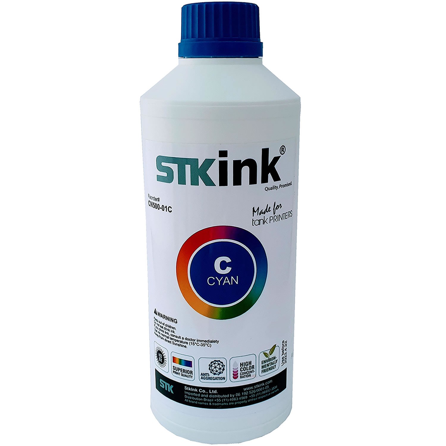 1 Litro Black + 3 x 500ml Color Tinta STK T544 L3110 L3150 L5190 para Ecotank Epson 