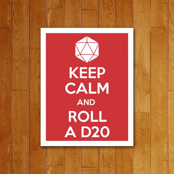 Placa Decorativa Keep Calm D20