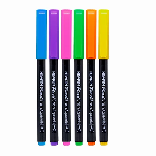 Caneta NEWPEN Brush Pen Neon 6un.