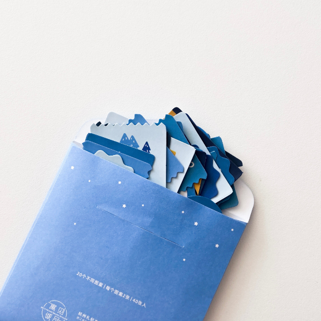 Envelope de adesivos Nature Azul