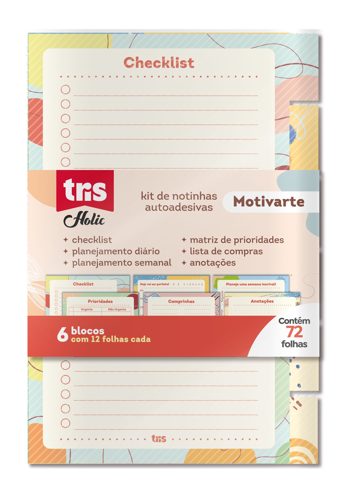 Kit de Notinhas Autoadesivas - Tris - Holic Motivarte 72 fls.