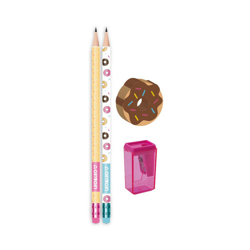 Kit lápis, borracha e apontador Donut