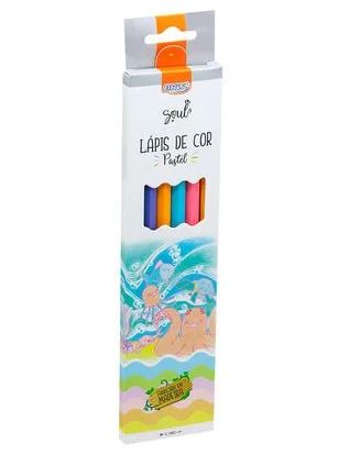 Lápis de cor - BRW - Pastel - Estojo c/ 6 cores