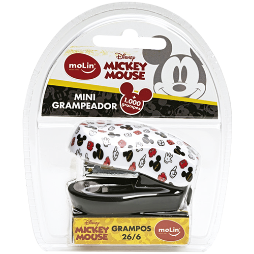 Grampeador Mini - Molin - Mickey Mouse + 1000 Grampos