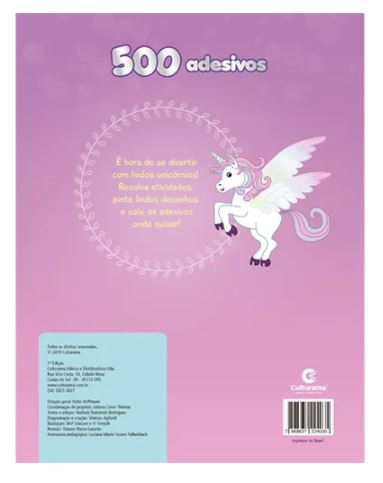 Livro para Colorir - Culturama - Unicórnios para Brincar, Colar e Pintar 500 Adesivos
