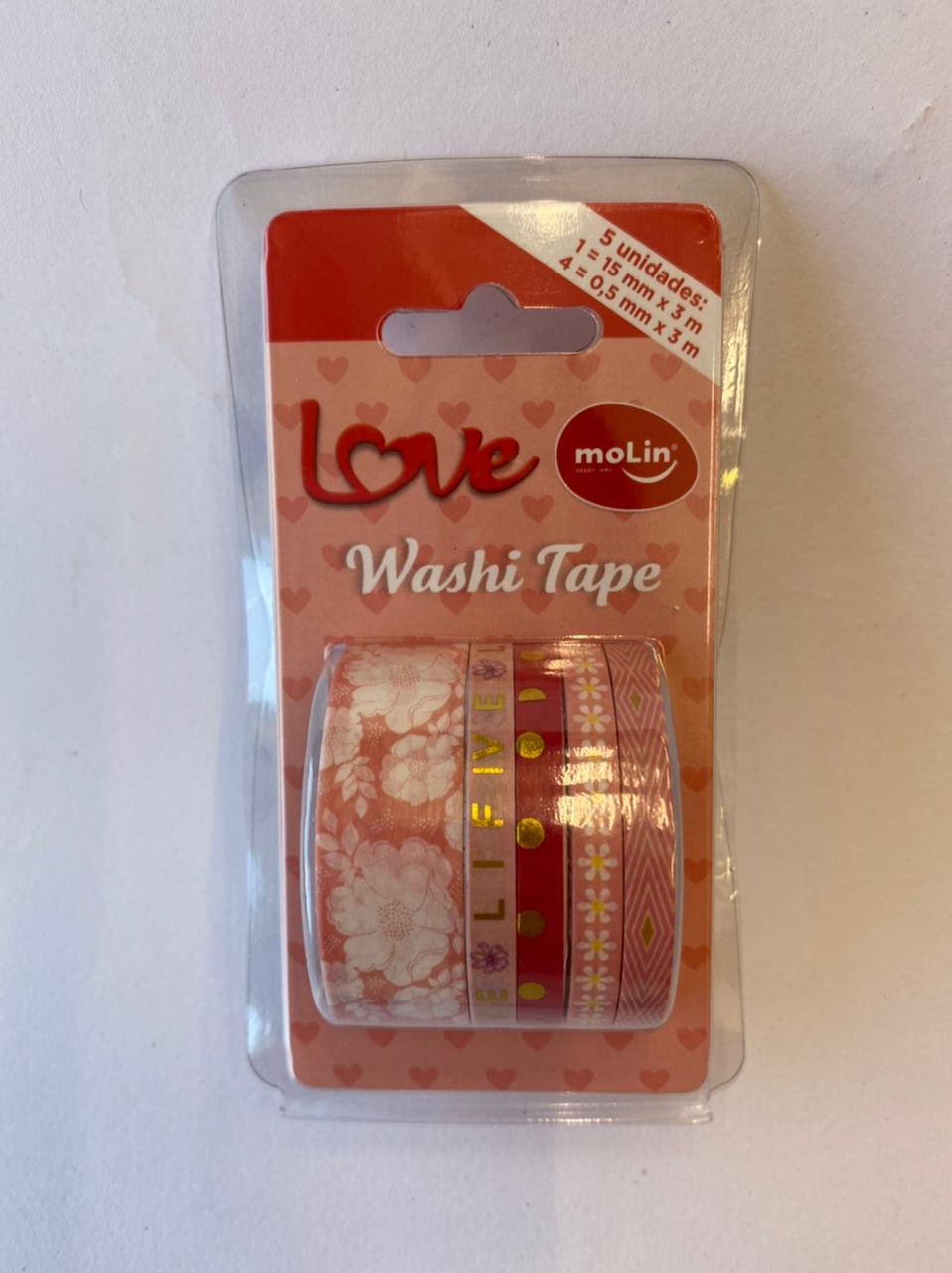 Washi Tape Slim - Molin Love - Rosa