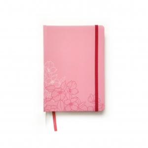 caderneta A5 flora pink