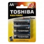 Pilha Alcalina AA Toshiba - 4 unidades