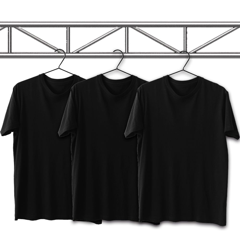 Camiseta Lisa Preta Masculina Casa do Roadie G3 - Kit com 3