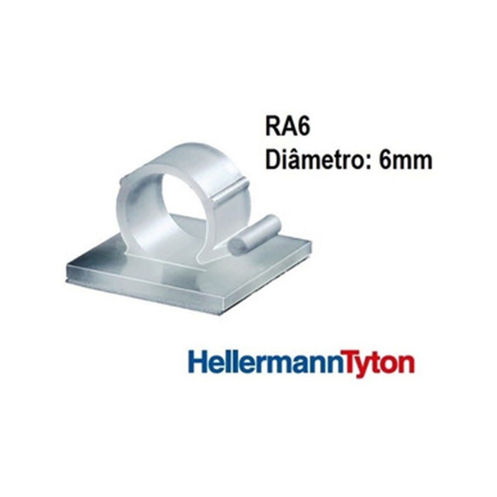 Clip Adesivo RA6 Hellermann Natural - kit com 05 unidades
