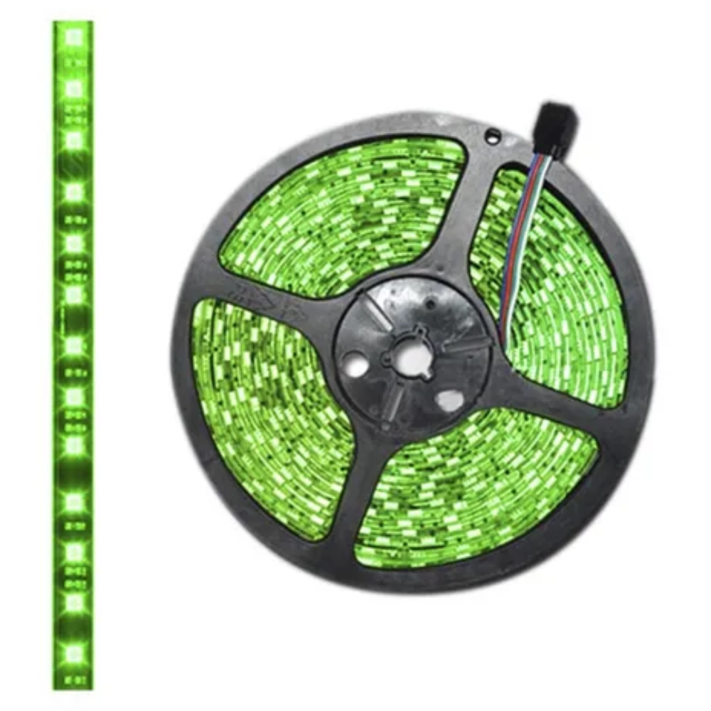 Fita de LED 12v 5m Verde com Fonte  - Casa do Roadie