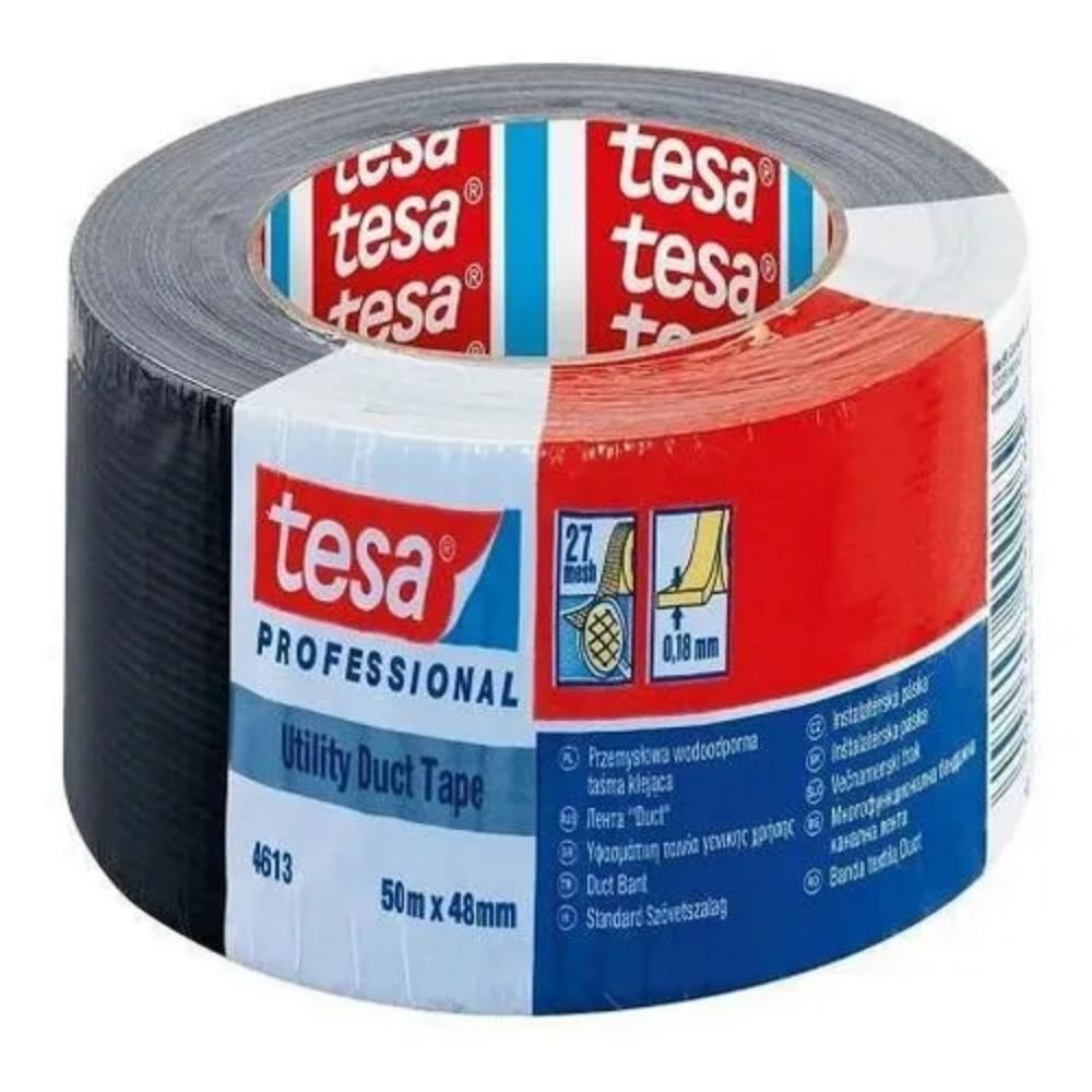 Fita de PVC Silver Tape Multiuso Tesa 48mm X 50m Preta