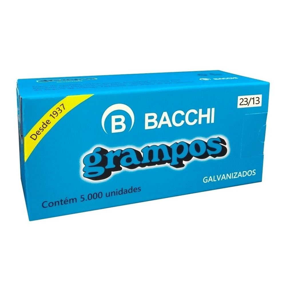 Grampo Rapid 23/13mm - Caixa com 5.000 unidades Bacchi