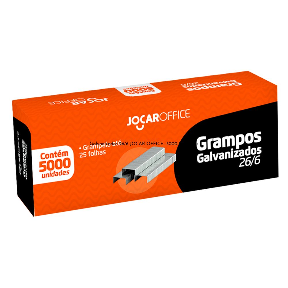 Grampos para grampeador Galvanizados 26/6 JOCAR OFFICE- 5000 Unidades