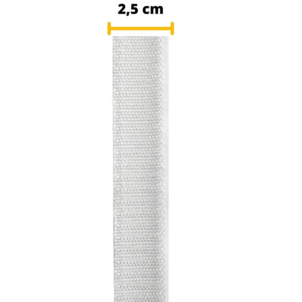Tira de Contato Adesivo Macho Velfix 25mm X 1m Branca  - Casa do Roadie