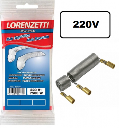 Resistência Lorenzetti para Chuveiro Duo Shower Quadra e Duchas Futura 220v 7500w