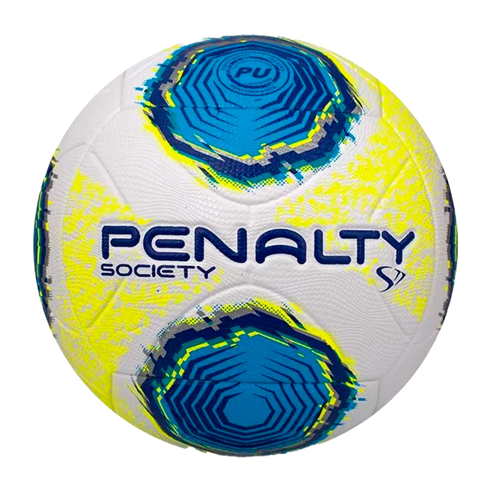 Bola Penalty Society S11 R2 XXII Branco Azul Amarelo