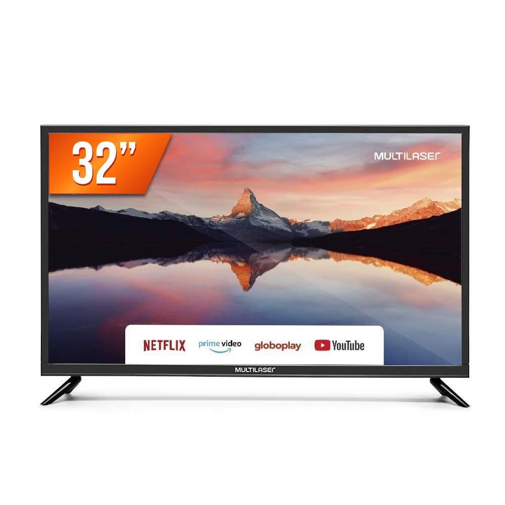 Smart TV Multilaser 32” TL011 HD Wi-Fi Integrado + Conversor TV Digital Preto