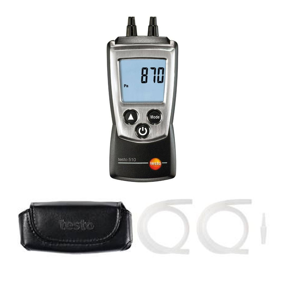 Manômetro de Pressão Diferencial  0 a 100 hPa - Testo 510 Kit