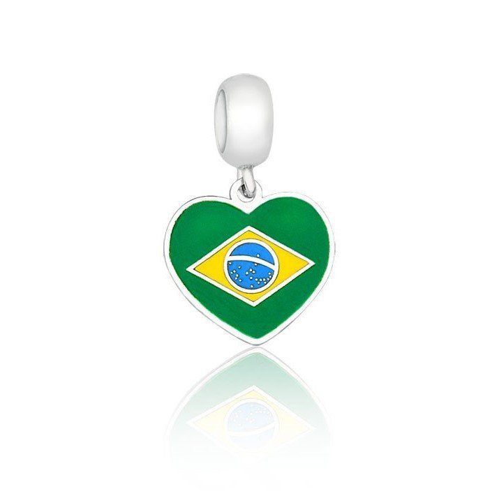 Berloque Coração Brasil