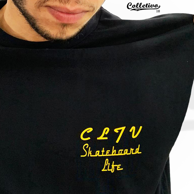 Camiseta Colletivo Wear PRETA - FINE LINE XL/GG  - Last Skate Shop