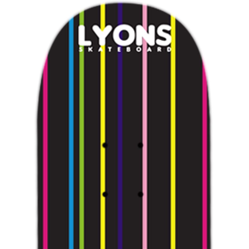 Shape para Skate Lyons 8.0 Profissional Marfim Modelo Leão colors Preto