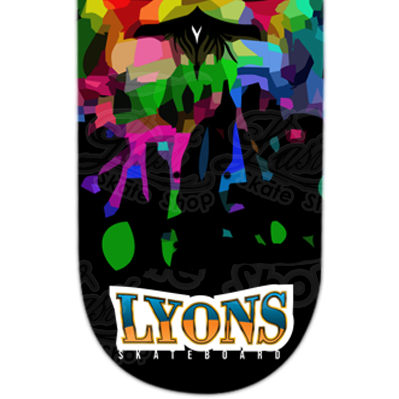Shape para Skate Lyons 8.0 Profissional Marfim Modelo Leão Preto