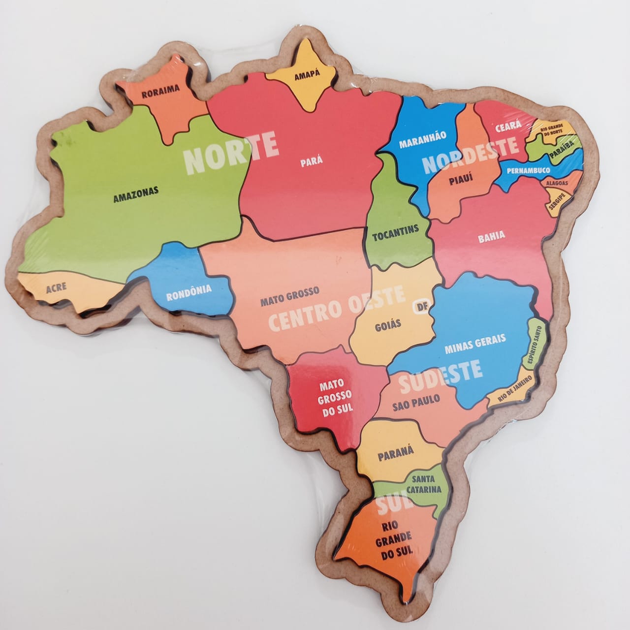 Quebra Cabeça Mapa do Brasil Pequeno MDF