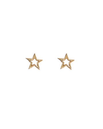 Brinco estrela vazada pequena- Banho de Ouro 18K