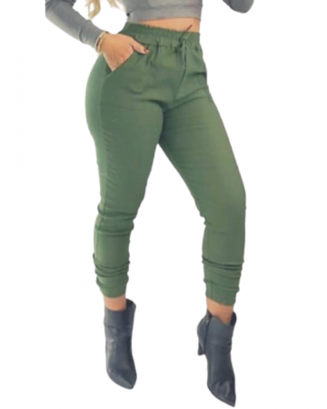 Calça jogger feminina verde militar
