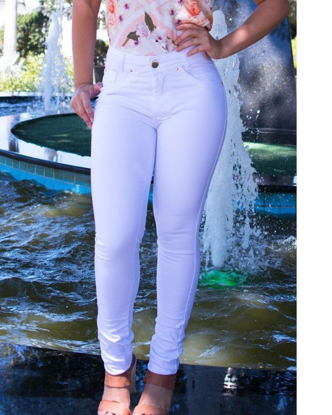 Calça jeans feminina branca