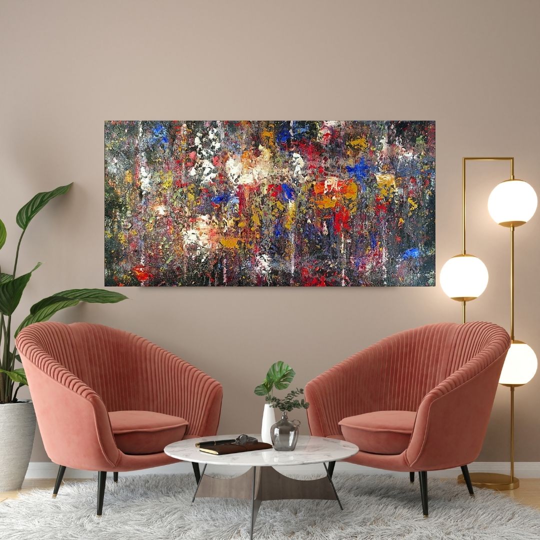 Quadro Decorativo - Abstrato colorido - 130x60cm