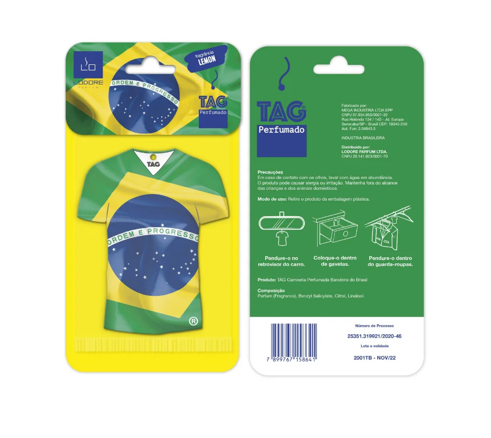 Tag perfumado Lodore Camiseta Brasil