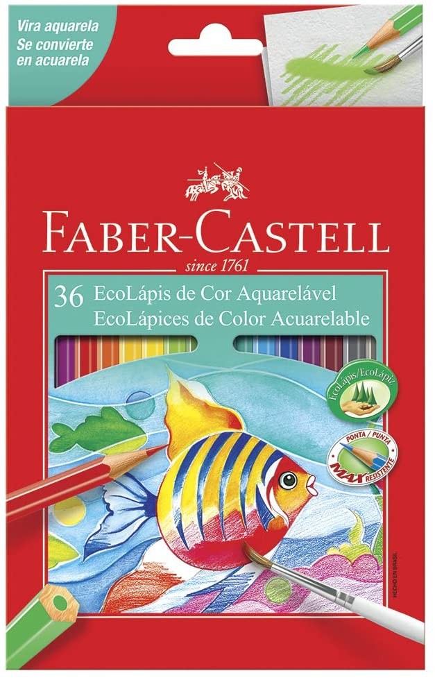 Lápis De Cor Aquarelável Faber Castell - 36 Cores