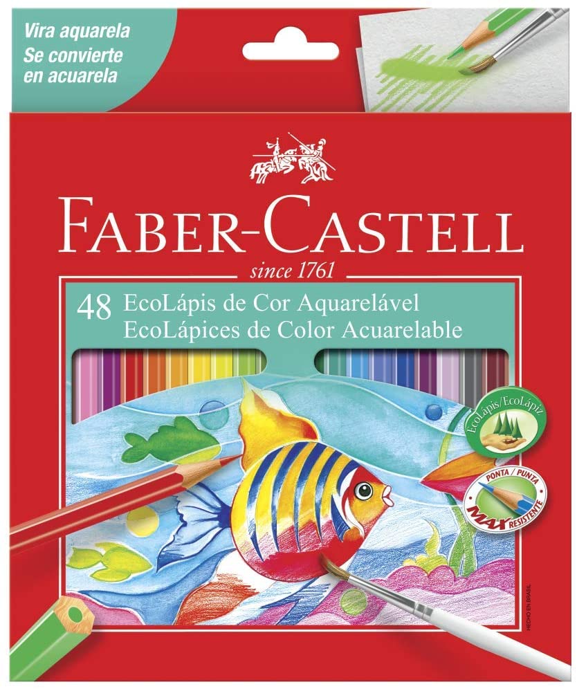 Lápis De Cor Aquarelável Faber Castell - 48 Cores