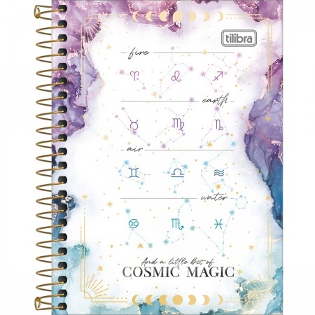 Caderneta Espiral Capa Dura 1/8 Cosmic Magic 80 Folhas
