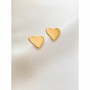 Brinco Coração Liso Banho Ouro 18K - Modelo Heart
