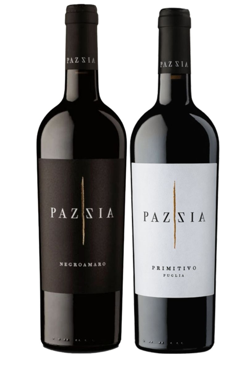 Kit Vinhos Italianos Pazzia - Primitivo Puglia 2017 e Negroamaro di Puglia